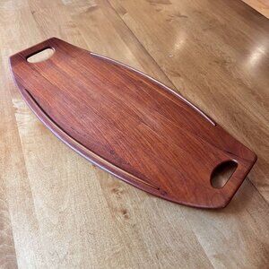 1960s Dansk Designs Denmark IHQ 802 Surfboard Teak Serving Tray